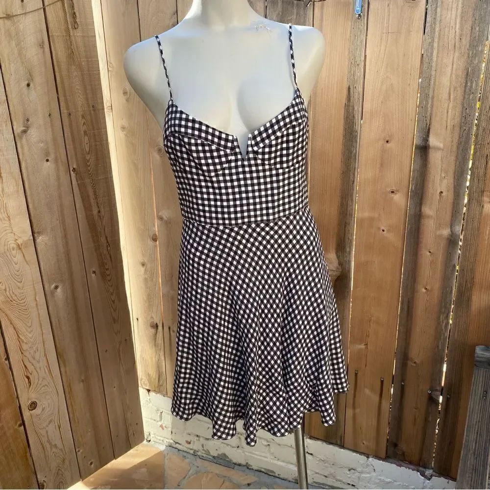 Blue Life Y2K gingham mini dress NWT size medium